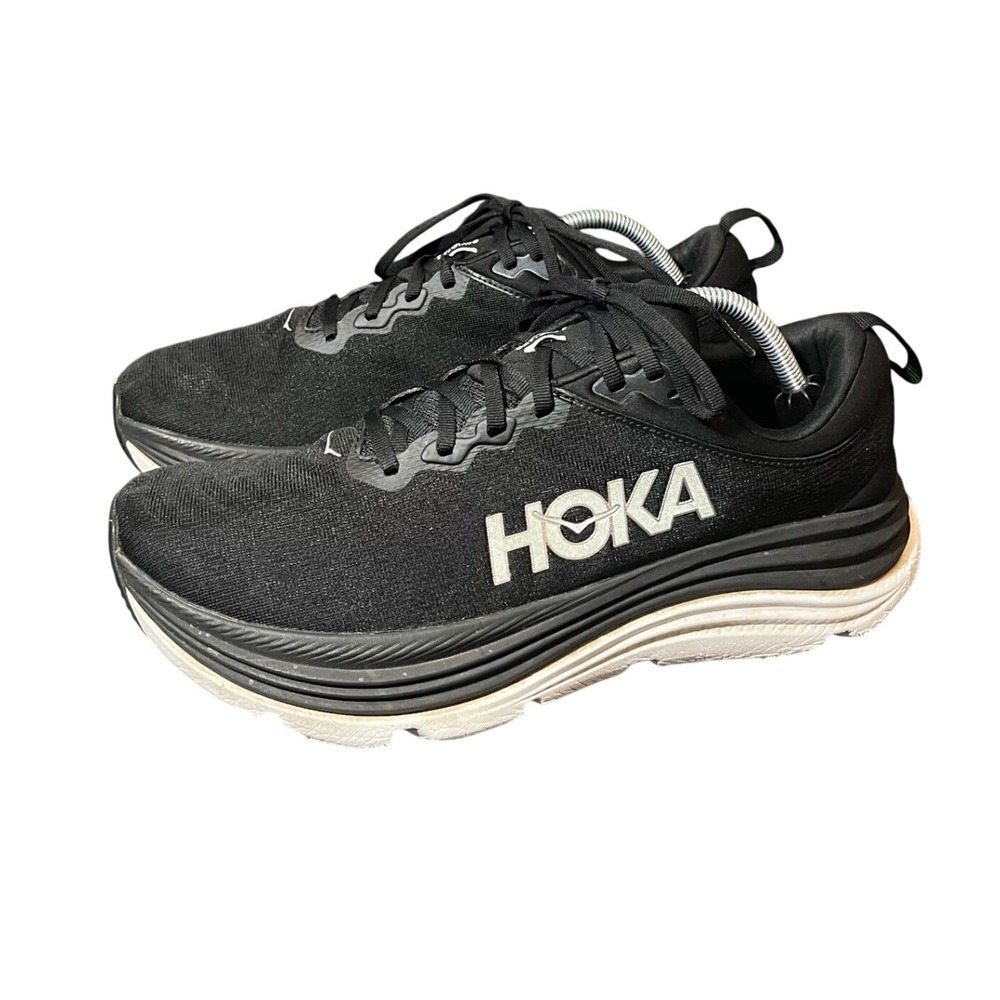 Hoka Gaviota 5 Mens 11.5 Black White Stability Road‎ Running Shoes 1127929 BWHT
